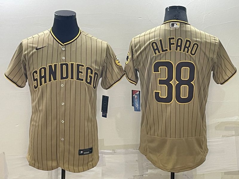 Men San Diego Padres #38 Alfaro brown stirpe Elite Nike 2022 MLB Jersey